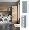 Hochschrank R-Line Blau-Grau 60 cm mit offenen Regalen, und Tür Vicco Bild 2