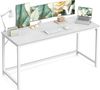 VASAGLE Tisch, Computertisch, Bürotisch, 160 x 60 x 76 cm, für Arbeitszimmer, Schlafzimmer, Wohnzimmer, ahornweiß-perlweiß Bild 2