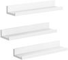 Songmics Wandregal 3er Set Schweberegale für Fotorahmen und Bücher, 38x10 cm, modernes Regal, Weiß LWS38WT Bild 1