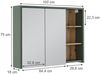 Badspiegelschrank Viola Grün/Artisan 100 x 75 cm mit offenen Regalen Vicco Bild 2