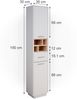 Vicco 'Beatrice' Hochschrank, Spanplatte, 38 x 190 x 30 cm, Weiß / Sonoma Eiche Bild 3