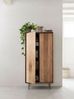 Schrank Metropole aus recyceltem Teakholz, modernes Design, Natur, 90 cm breit, Metallgestell Bild 5