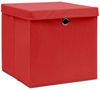 vidaXL Aufbewahrungsboxen mit Deckeln 10 Stk. 28x28x28 cm Rot 325222 Bild 2