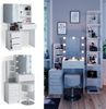 Schminktisch Conrada Weiß 80 cm mit LED Beleuchtung und Hocker Vicco Bild 2
