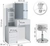 Schminktisch Conrada Weiß 80 cm mit LED Beleuchtung und Hocker Vicco Bild 3