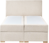Boxspringbett mit Stauraum Stoff MAJOR 180 x 200 cm Hellbeige Bild 5
