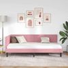 vidaXL Eckbettgestell mit Kopfteil Rosa 100 cm x 200 cm Samt 42016361 Bild 3