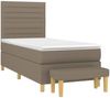 vidaXL Boxspringbett mit Matratze Taupe 90x200 cm Stoff 3137209 Bild 3