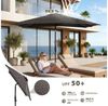 Sekey Sonnenschirm Rechteckig Marktschirm Neigbar mit Kurbel Sonnenschirm Groß, LxB: 210x140 cm, Sonnenschirm 200 x 140 cm, Gartenschirm Outdoor Wetterfest, Knickbar Bild 3
