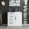 Dmora Kommode Neoguri, Wohnzimmerbuffet, Wohnzimmer-Sideboard, Moderne Küchen-Speisekammer, 90x47 h85 cm, Weiß Bild 2