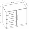 Dmora Kommode Neoguri, Wohnzimmerbuffet, Wohnzimmer-Sideboard, Moderne Küchen-Speisekammer, 90x47 h85 cm, Weiß Bild 3