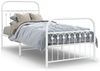 vidaXL Bettgestell mit Kopf- und Fußteil Metall Weiß 90x200 cm 376660 Bild 2