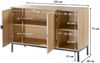 Casâme 'TARA' Buffet mit 2 Türen und 2 offenen Fächern in Holzrillenoptik L110 cm - Helles Holz Bild 3