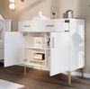 Moderner Schuhschrank mit Schubladen Landhausstil Weiß 80cm Breite Stauraum für Flur und Diele Garderobe Schuhkommode Schuhregal mit Türen und Schubladen für bis zu 20 Paar Schuhe mit Kippsicherung, 79.5cmx35cmx80cm, Weiß Bild 3