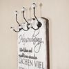 Wandgarderobe 100x40cm Hausordnung 6 Kleiderhaken Flurpaneel Holz Deko Eingang Bild 4
