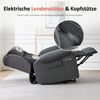 M MCombo 4-Motoren-Fernsehsessel mit Aufstehhilfe Elektrisch, Elektrische Lenden- & Kopfstütze 165°Zero-Gravity Sessel mit Aufstehhilfe, Massage & Heizung 7558 (Stoff, Dunkelgrau) Bild 4