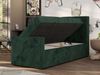 Boxspringbett 90x200 TILIO DUO inkl. Bettkasten & 7-Zonen Multipocket-Matratze, Modernes Jugendbett, Einzelbett - Dunkelgrün Cord - H4 - Rechts Bild 4