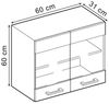 Küchenglasschrank R-Line Sonoma 60 cm Vicco Bild 2