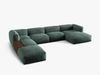 Micadoni Panorama-Ecksofa Martina 5-Sitzer Links Samt Petrol Bild 2