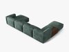 Micadoni Panorama-Ecksofa Martina 5-Sitzer Links Samt Petrol Bild 3