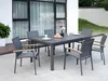 Vente-unique - NAURU Garden dining set Metall Grau - B 100 cm x H 76 cm x L 180 cm240 cm Bild 2