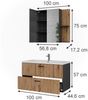 Badmöbel-Set Irma Anthrazit/Goldkraft Eiche 3 Teile Vicco Bild 2