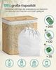 SONGMICS Pfandflaschen-Sammelbehälter, 120 L Pfandflaschen-Behälter, Bambus, Flaschensammler Leergut, Recycling-Behälter, mit Loch, Deckel, Innensack mit Griffen, Küche, naturbeige RRB012Y01 Bild 3