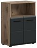 furnling Badkommode Standschrank Ivy, Midikommode mit 2 Türen & offenem Fach, MDF Front, Stauraumschrank Bad Bild 4