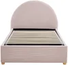 Vente-unique - LIRIMO Bett SamtStoff Puderrosa - B 202 cm x H 87 cm x L 103 cm Bild 5