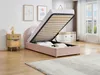 Vente-unique - LIRIMO Bett SamtStoff Puderrosa - B 202 cm x H 87 cm x L 103 cm Bild 2