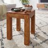 Wohnling Beistelltisch Massiv-Holz 35x35 cm Wohnzimmer-Tisch Design braun Sheesham Bild 4