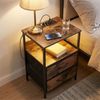 Relaxdays Beistelltisch mit LED & USB-Anschluss Bild 2