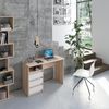 KOMTO Schreibtisch mit Schubladen - Bürotisch Computertisch Klein Arbeitstisch Büro PC-Tisch mit Stauraum | Moderner Schreibtisch Sonoma Eiche + Weiß | Oslo 110 x 50 x 74 cm Bild 4