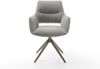 Drehstuhl Yago-Flex mit Armlehnen Strukturstoff Soft Grau Kreuzgestell breit Effektfinish Titan 360° drehbar Wippfunktion Taschenfederkern Bild 2