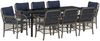 vidaXL Garten Essgruppe mit Kissen 9 pcs Grau und Schwarz Rattan 3380252 Bild 2