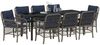vidaXL Garten Essgruppe mit Kissen 9 pcs Grau und Schwarz Rattan 3380252 Bild 3
