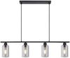 LED Balkenpendelleuchte mit 4 Rauchglas Lampenschirmen, Breite 98cm Bild 2