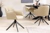 riess-ambiente Polsterstuhl EUPHORIA beige/schwarz – Echtleder, drehbar, Metall-Füße, mit Armlehne (Einzelartikel, 1 St), mit 180° Drehfunktion und Autoreturn – ideal für elegante Esszimmer Bild 3