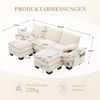 Modulares 3-Sitzer Sofa B 260 x T 132 x H 84 cm aus Cord mit USB-C und 2 Hockern Bild 5