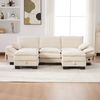 Modulares 3-Sitzer Sofa B 260 x T 132 x H 84 cm aus Cord mit USB-C und 2 Hockern Bild 2