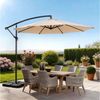 LALAHO Sonnenschirm Gartenschirm Balkonschirm Ø 300 cm Ampelschirm mit Kurbel, Ständer, UPF 50+ Sonnenschirm für Terrasse Balkon Garten Bild 2