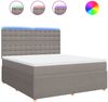 vidaXL Boxspringbett mit Matratze Taupe 180x200 cm Stoff 3294453 Bild 2