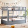Etagenbett 90×200 cm mit Rausfallschutz und hydraulischem Stauraum, Grau, ohne Matratze Bild 3
