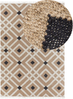 Teppich Jute beige schwarz 160 x 230 cm geometrisches Muster Kurzflor ESENCIK Bild 1