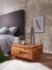 Design Nachttisch MUMBAI Massiv-Holz Sheesham 40 x 40 x 25 cm, Moderne Nacht-Kommode mit Schublade, Nachtschrank Natur-Holz Nachtkonsole Bild 3