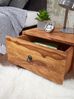 Design Nachttisch MUMBAI Massiv-Holz Sheesham 40 x 40 x 25 cm, Moderne Nacht-Kommode mit Schublade, Nachtschrank Natur-Holz Nachtkonsole Bild 5