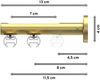 Innenlauf-Gardinenstangen-Set Siteno Tanara 200 cm, 2-läufig, 20 mm Ø Messing-Optik Bild 2