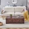 HAUSS SPOLE Couchtisch Rechteckdesign Silikonfüßen,Wohnzimmertisch Sofatisch in Nussbaumholz (90×50×30 cm, MDF, keine Montage erforderlich, stabile Struktur, rutschfeste Füße, infach zu reinigen, für Wohnzimmer), Kratzfeste Marmorimitat-Oberfläche, bis... Bild 2