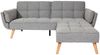 Mendler Schlafsofa mit Ottomane, Couch Sofa Gästebett, Schlaffunktion 218x175 cm ~ Stoff/Textil hellgrau Bild 5
