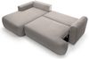Selsey 'Ovo' Ecksofa mit Schlaffunktion, Stauraum und Samtbezug, hellgrau, links, 93 x 260 x 165 cm Bild 3